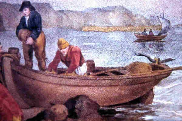 Smugglers at work – detail by George Morland (1763-1804)