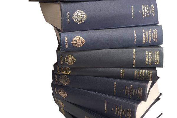 Winchester Studies volumes containing a record of excavations. Image credit WEC